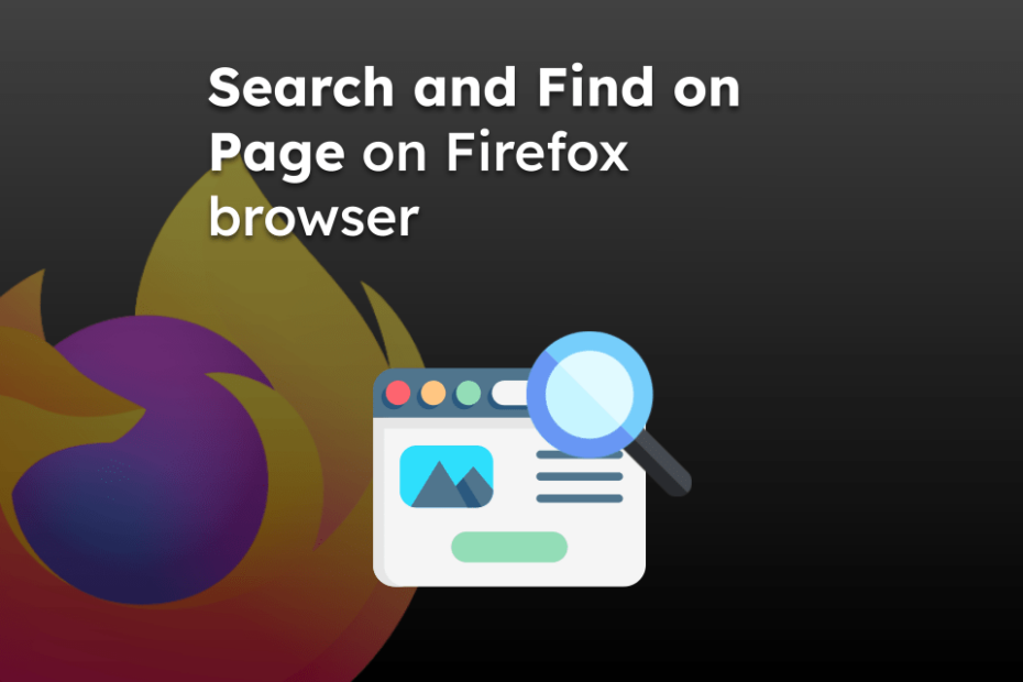 Search and Find on Page on Firefox browser